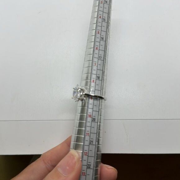 Sterling Silver Epiphany Platinum Clad Diamonique Ring size 9 Marquis 2 cttw - Picture 8 of 8